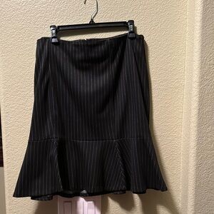 Lane Bryant Black with Gray Pinstripe A-Line Skirt, Size 16